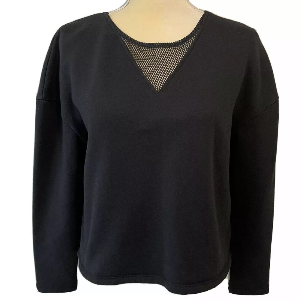 Alo yoga sweater mesh V detail black small